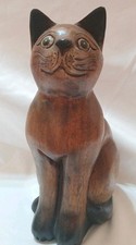 Thai Carved Wooden Cat