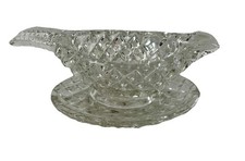 vintage cut glass sauce boat &