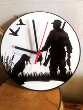 8" WILDFOWLER & DOG WALL CLOCK