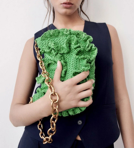Zara bright green woven - bright,