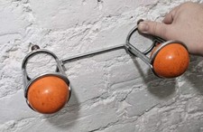 Vintage Atomic Sputnik Wall Coat Hook Ball  Hanger MCM Orange Chrome Prop