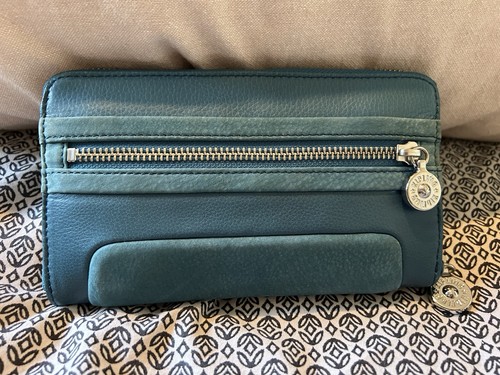 Kipling teal leather purse - teal,