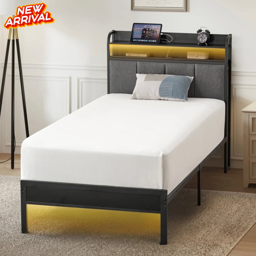 Twin size bed frame led - twin,