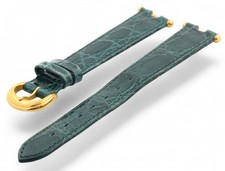 14mm Genuine BUCHERER Green Crocodile Leather Watch Strap Band & Buckle 14/12mm