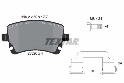 Textar 2332607 rear brake - rear,