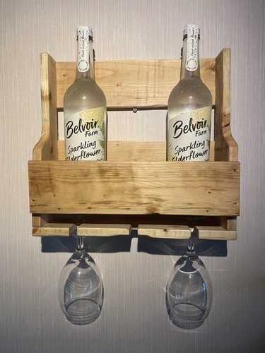 Wooden wine gin glass holder - wooden,