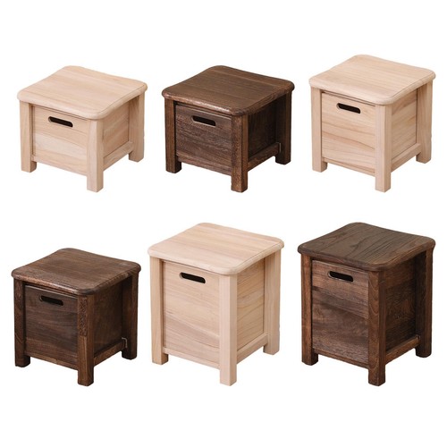 Wooden storage stool with - wooden,