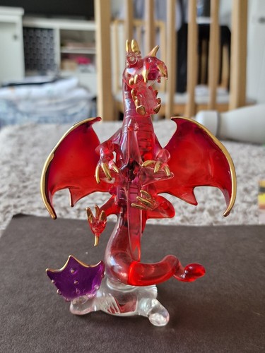 Red glass dragon - dragon, ornament