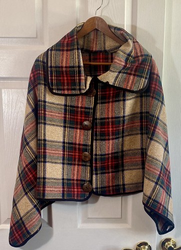 Woman tartan plaid cape - woman's, os