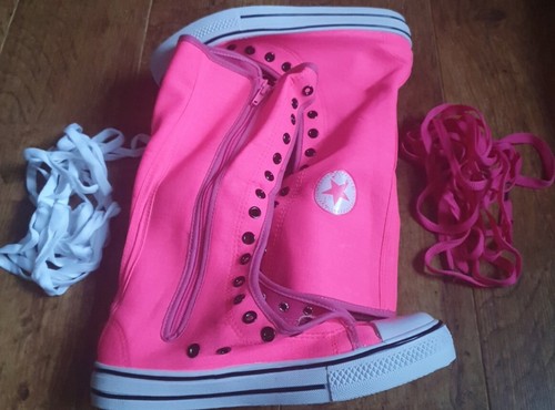 Bright pink zipped pump - zipped, boots