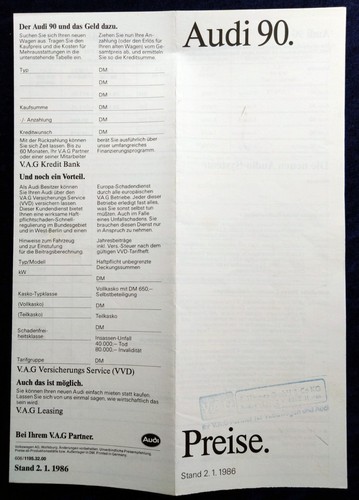 Audi price list from - list,