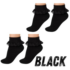 3-12Pairs Girls Frilly Lace