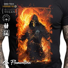 Grim Reaper Flames Mens Tshirt