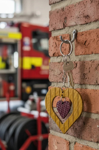 Handmade heart keychain - handmade,