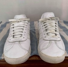 Adidas White Leather Gazelles,Vintage,classic Trainers,fashionable,