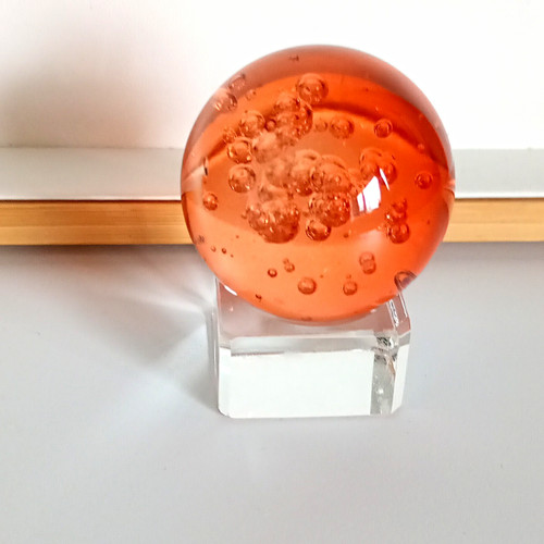 Orange glass bubble - orange,