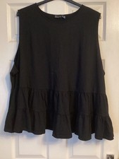 excellent condition ASOS Curve sleeveless black peplum top size 30