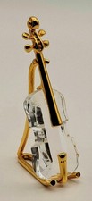 Swarovski Crystal Violin 18K Gold Detailing Vintage Rare Retired. Made-Austria.