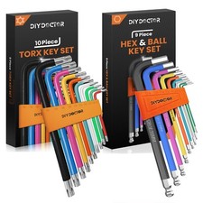 Allen Key Set Torx Twin Pack Metric Ball Star End Hex Folding Wrench Long Handle