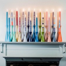 Modern contemporary wooden candle holders. 5 colours. 2 sizes