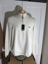 HUGO BOSS GOLF EVER-X Quarter Zip PERFORMANCE PULLOVER CREAM SZ MED BNWT RRP£169