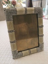 Argento SC Swarovski Crystal Enamel Easel Back Picture Frame 3.5x5” Collectable 