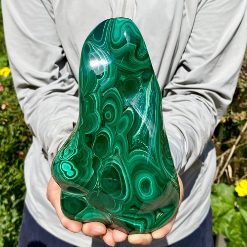 8lb natural glossy malachite - 4.8lb,