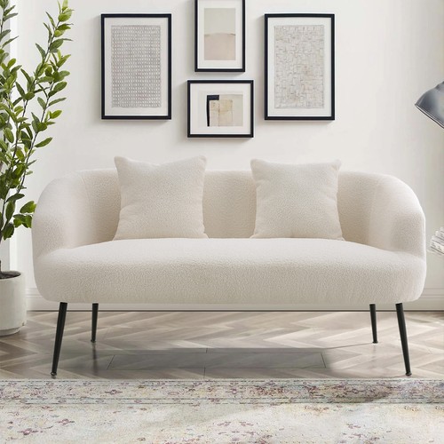 White teddy velvet sofa - teddy,