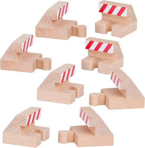 Piece wooden train track end - wooden,