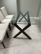 Attractive glass dining - dining, table