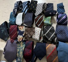 Mens Job lot of 25 bundle polyester ties faults many brands crafts material 1g