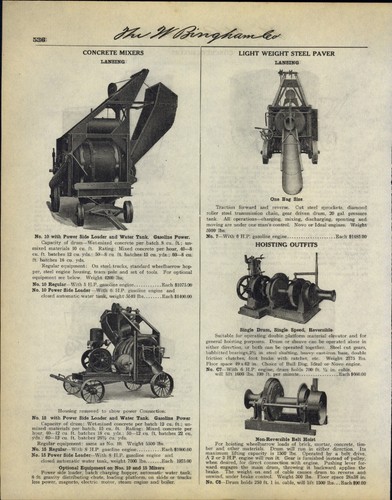 1918 paper concrete mixer - paper,