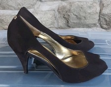 Ted Baker Shoes 6 39 Brown Suede High Heel Court Open Toe Slip On