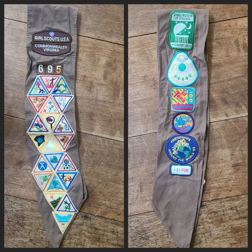 Girl scout brownie sash 1992 - girl,