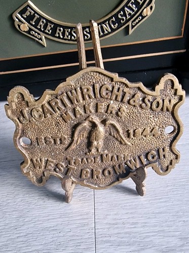 Antique safe plaque cartwright - safe,
