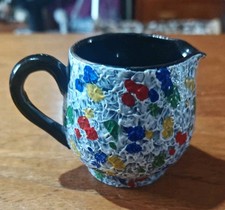 Art Deco Arthur Wood Hand-painted Textured Black Jug 7cms tall