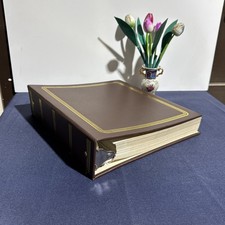 Vintage Retro Self Adhesive Refillable Brown Large Photo Album 50 Pages