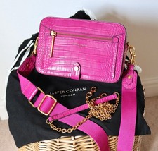 Jasper Conran London Celeste Pink Croc Effect Toaster Crossbody Summer Party Bag