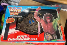 1990 OFFICIAL WWF ULTIMATE WARRIOR CHAMPIONSHIP BELT HASBRO +BOX Wrestling WWE