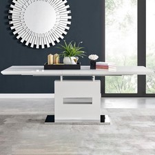 Arezzo Large Extending White High Gloss Dining Table