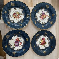 ROYAL WORCESTER 4x HAND PAINTED 22cm FRUIT PLATES SIGNED BY ERNEST PHILLIPS