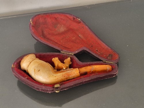 Antique meerschaum pipe carved - meerschaum,