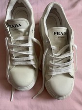 Prada Ladies White Platform Trainers Size 4