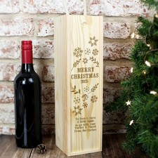Personalised Merry Christmas Whisky Gift Presentation Box Wine Spirit Bottle Box