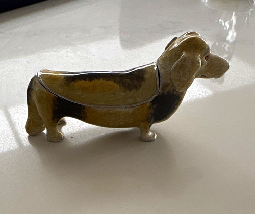 Dachshund dog enamel trinket - dachshund,
