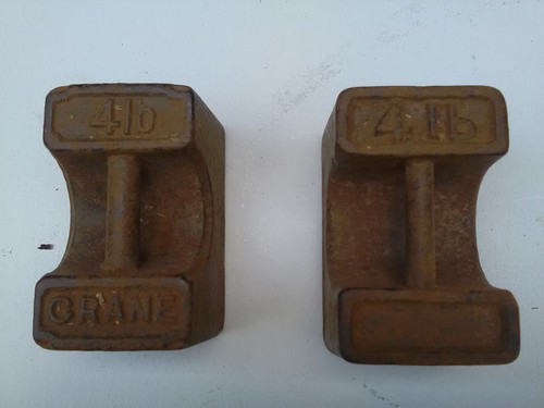 2no vintage cast iron 4lb - iron,