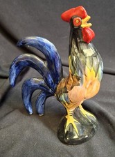 Vintage Cockerel Rooster 6"    Pottery Hand Painted Figure
