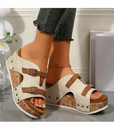 Women beige brown - beige/brown, buckle