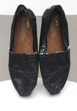 Tom's 3  Girls Sequin Black Shoes Glitter Canvas Women's VGC (W5), 35.5