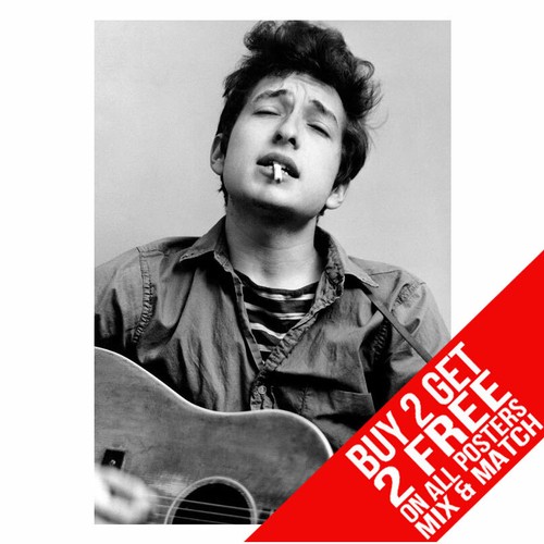 Bob dylan bb2 guitar poster - dylan,